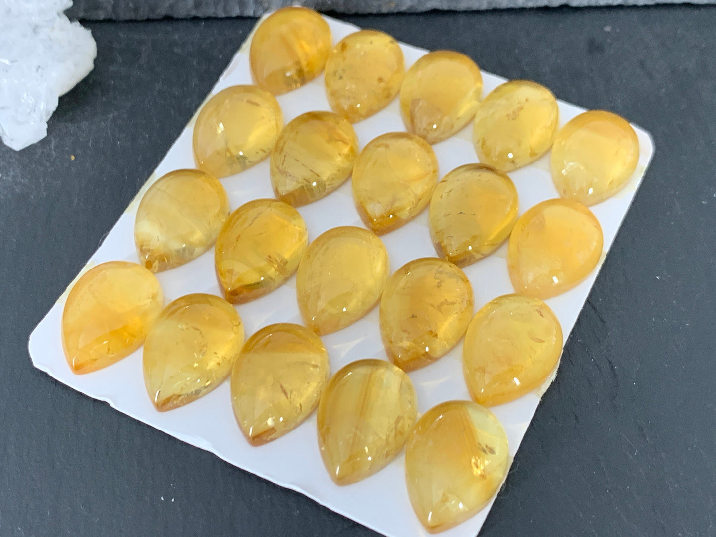 Citrine pear 13x18mm cabochon - Calibrated cabochons