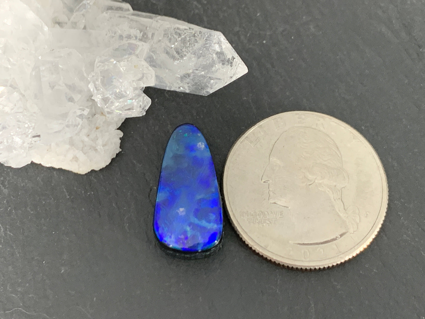 Australian Opal doublet 10x19x5mm cabochon - pear