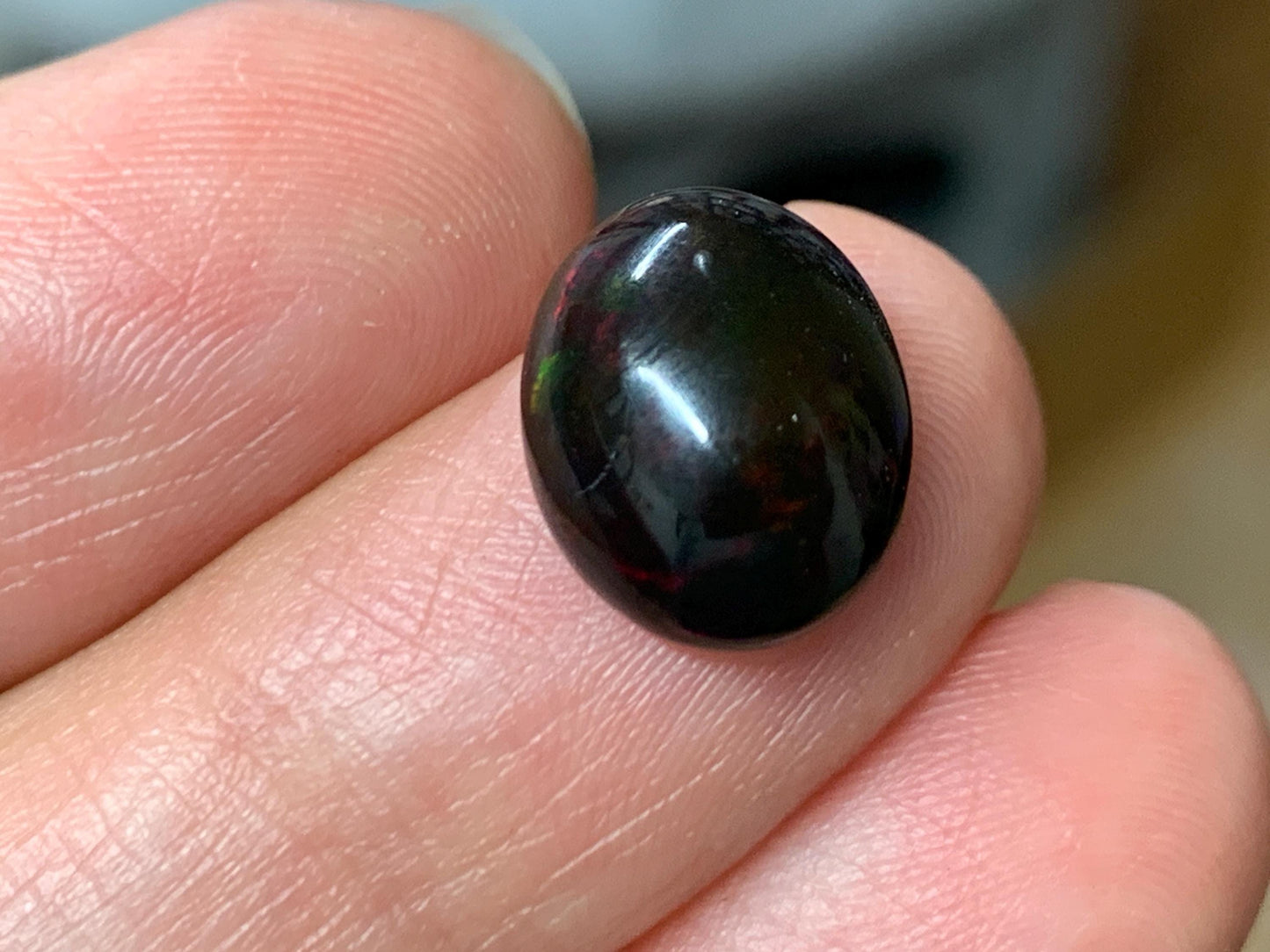 Black Ethiopian Opal 10x12x5.5mm cabochon