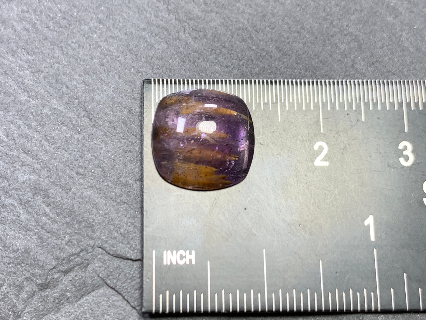Amethyst Cacoxenite square cushion 12x12mm Cabochon - Calibrated cabochons