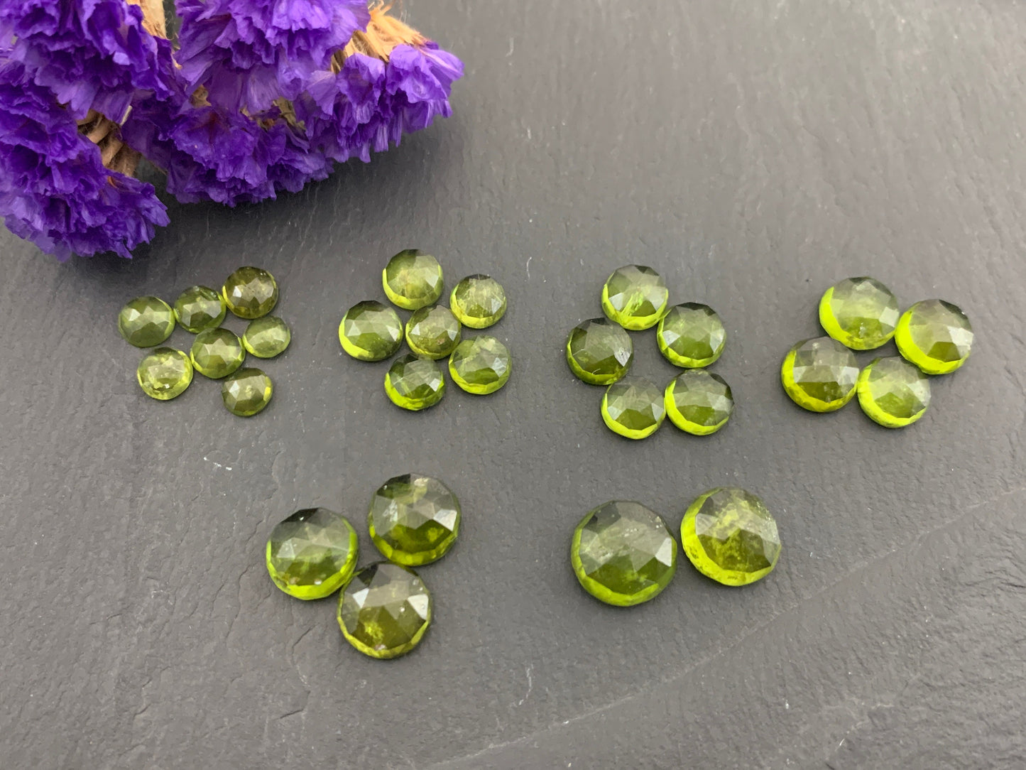 Faceted Vesuvianite round 5mm, 6mm, 7mm, 8mm, 9mm, 10mm cabochon