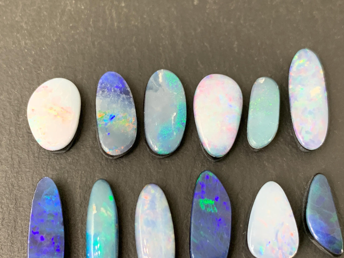 Australian Opal doublet 12-18mm long cabochon