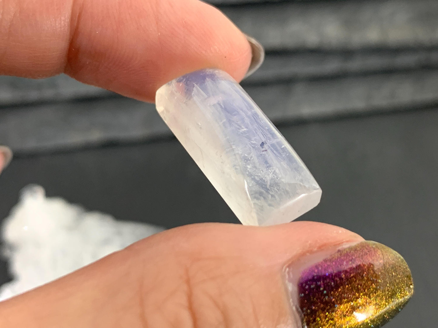 Rainbow Moonstone 22x9x8mm cabochon
