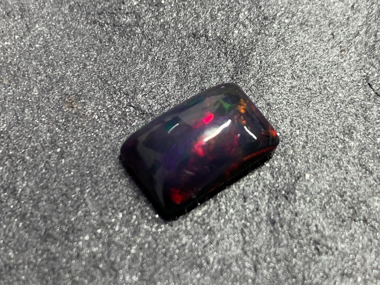 Black Ethiopian Opal rectangle 9x12x4mm cabochon