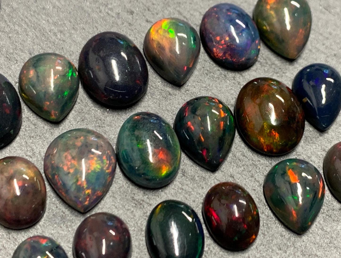 Black Ethiopian Opal 9-11mm long cabochon