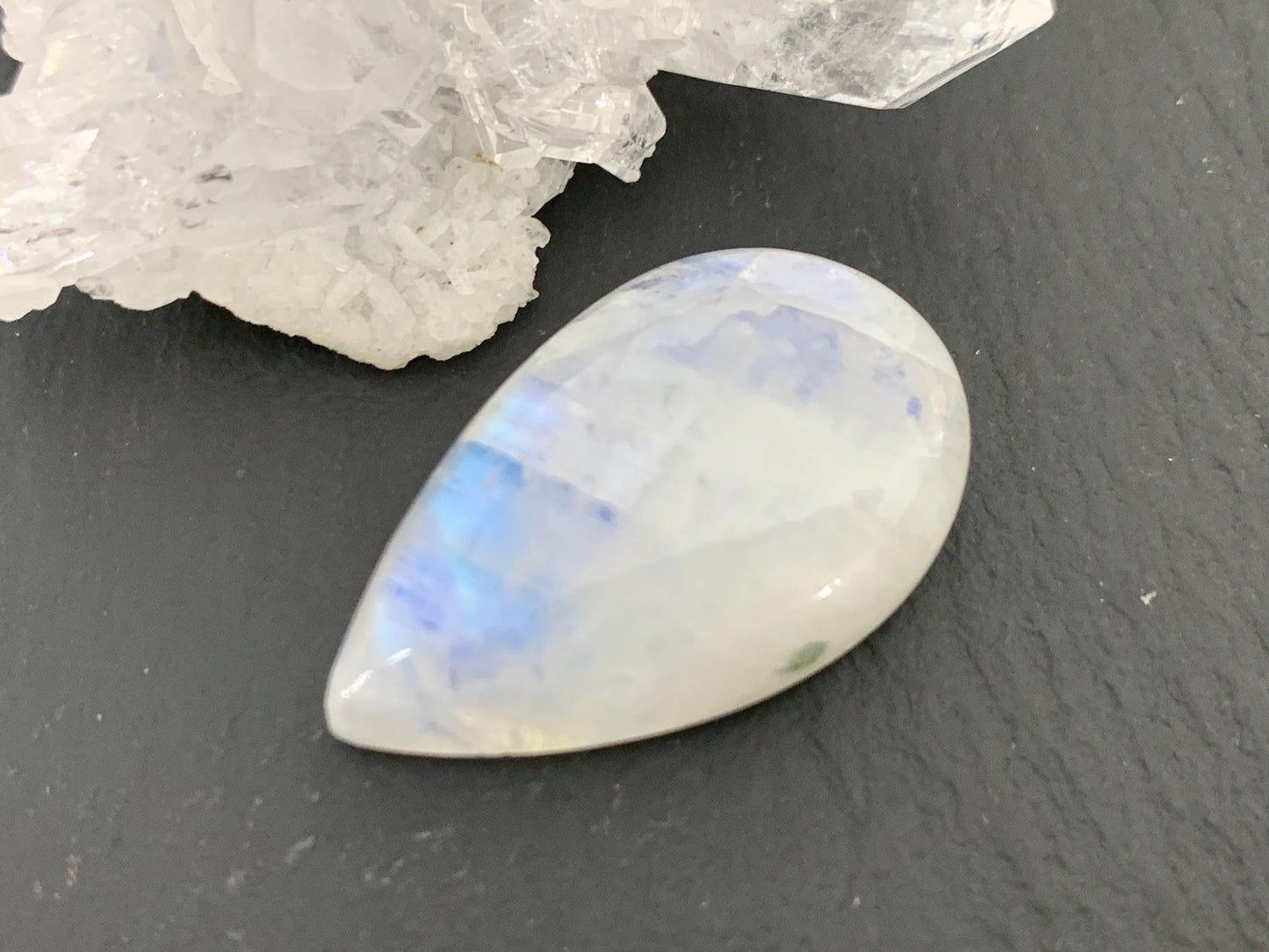 Rainbow Moonstone 26x16x8mm cabochon