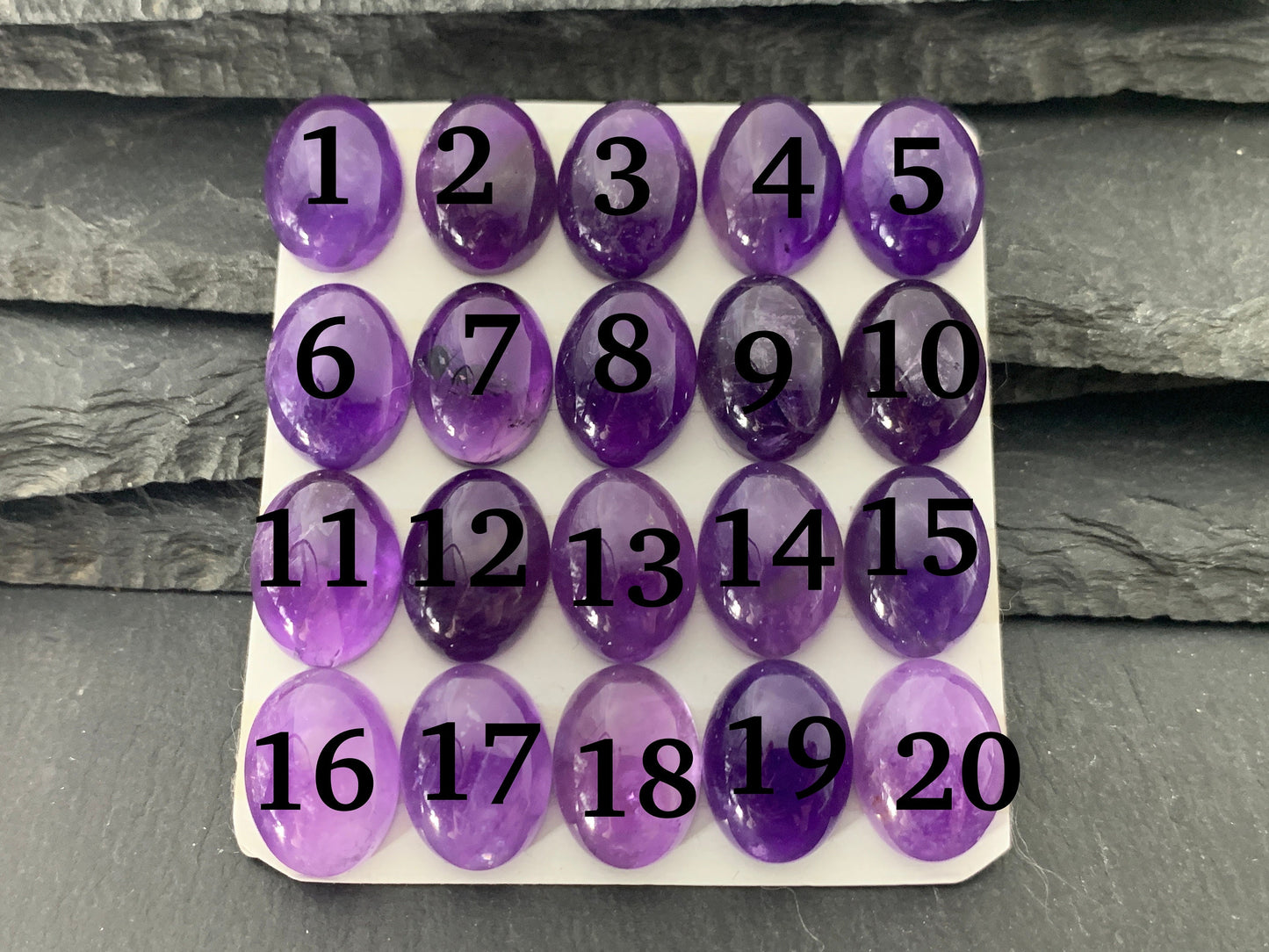 Amethyst oval 12x16mm cabochon - Calibrated cabochons
