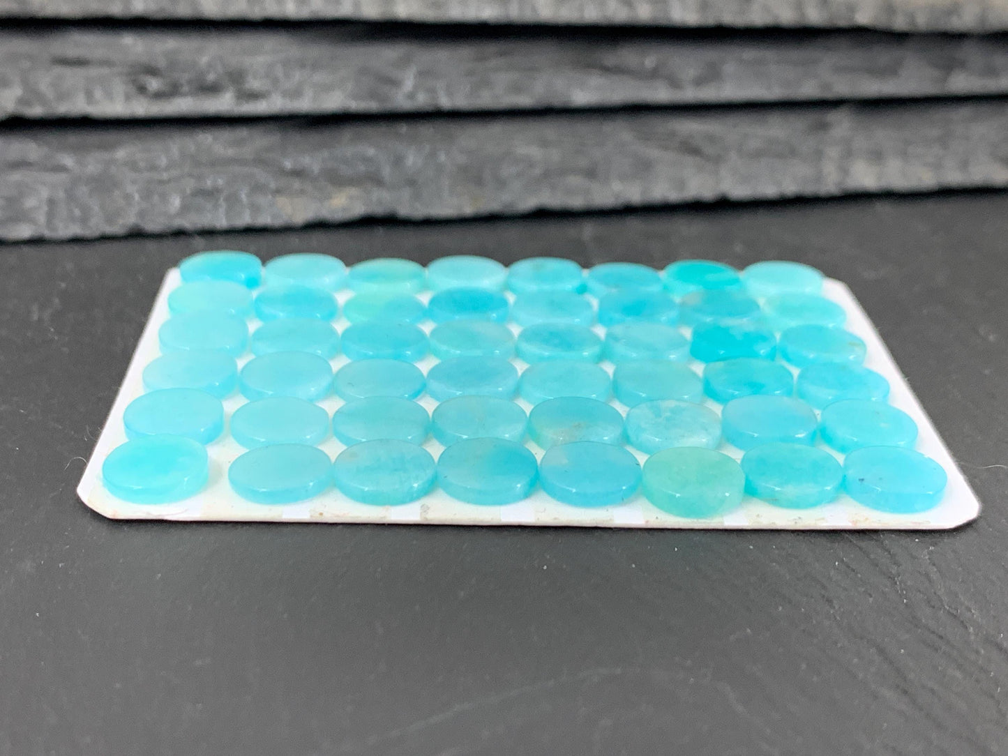 Flat Amazonite Cabochon - Natural 8mm Round Flat Stone, Calibrated Gemstone for Jewelry