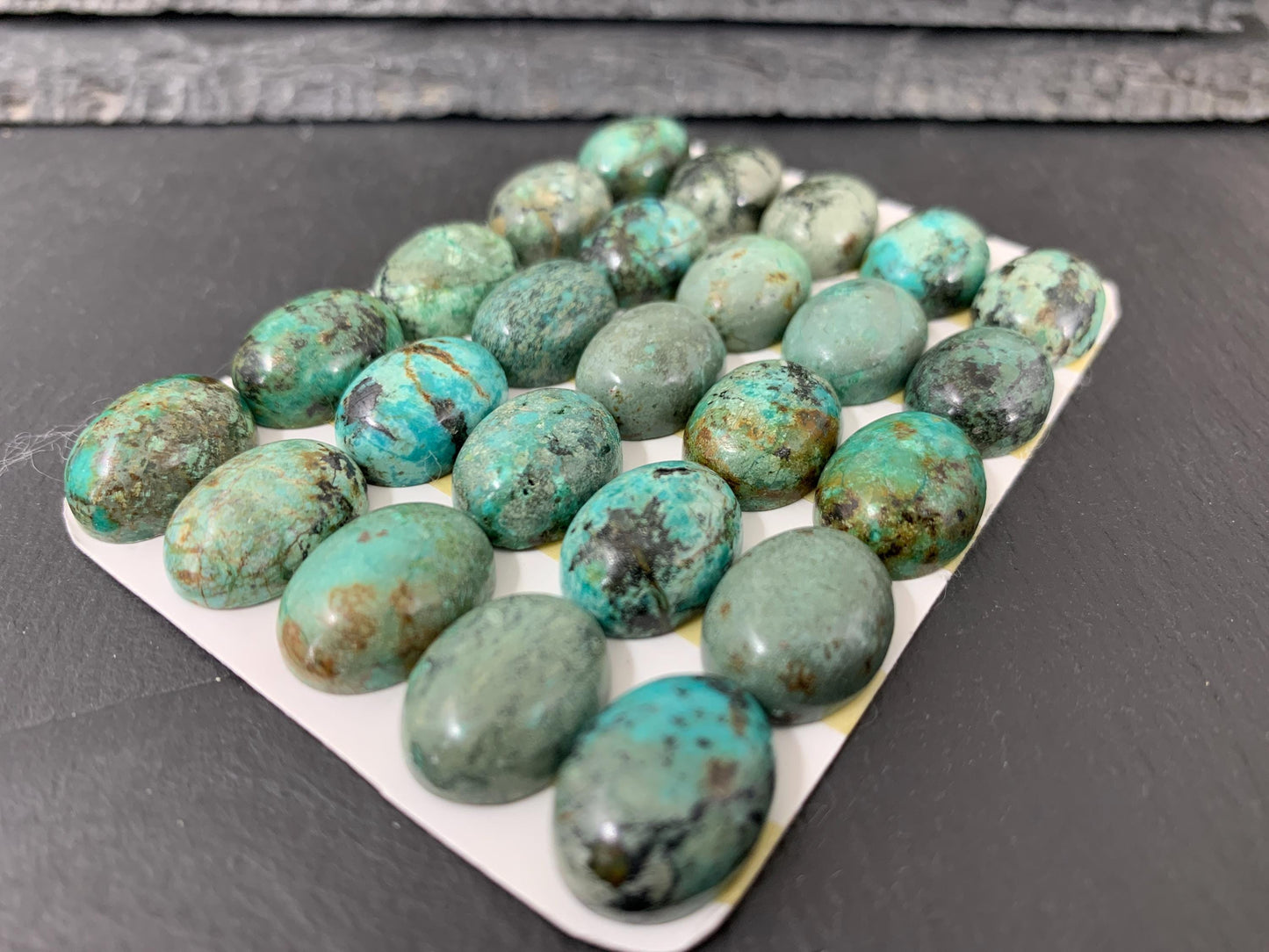 African Turquoise oval 12x16mm cabochon - Calibrated cabochons