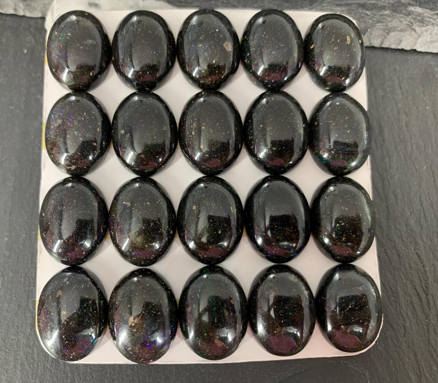 Black Andamooka Opal oval 15x20mm cabochon- Andamooka Australia - Matrix Australian Opal