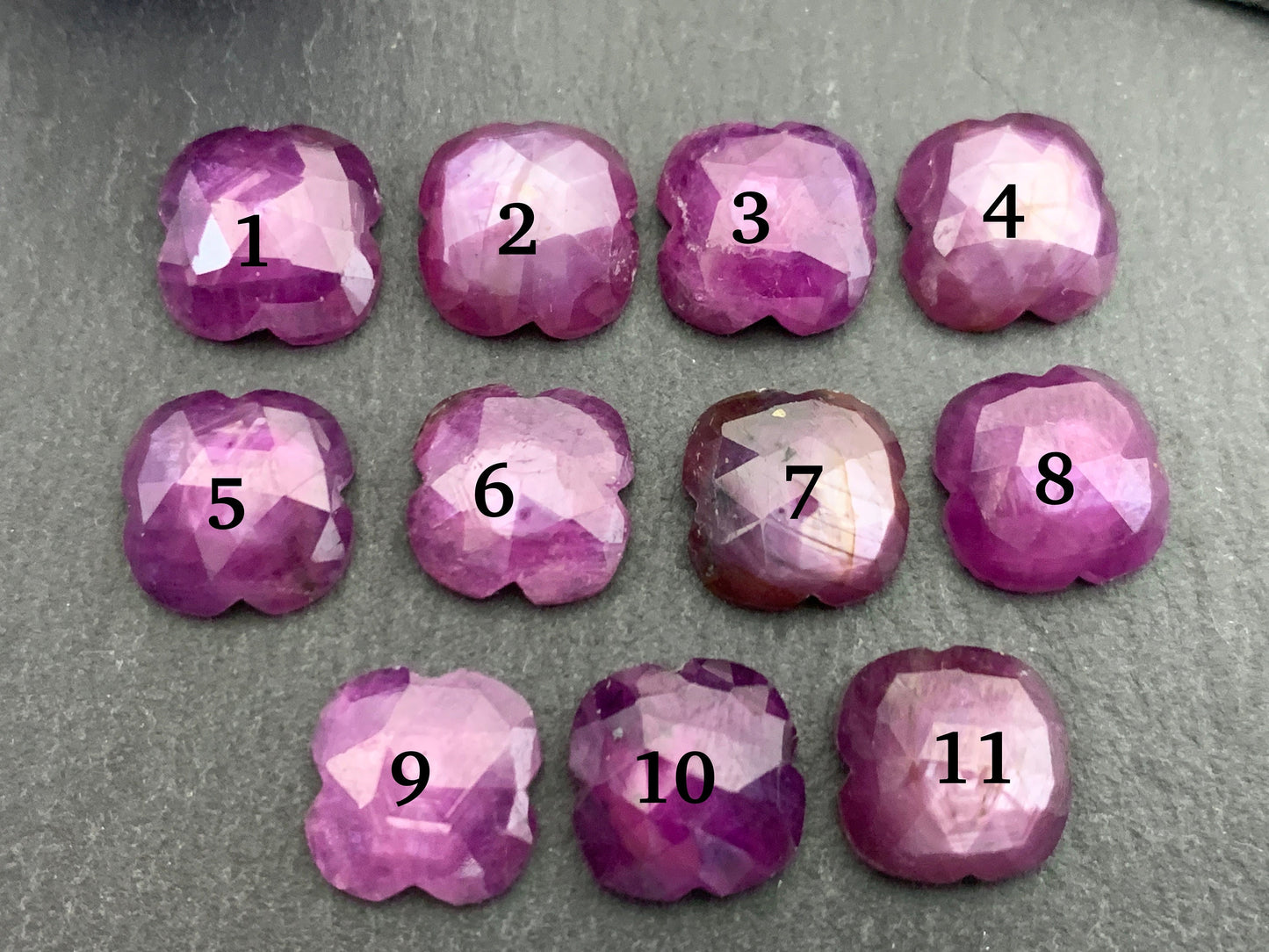 Faceted Silky Star Sapphire flower 11mm cabochon