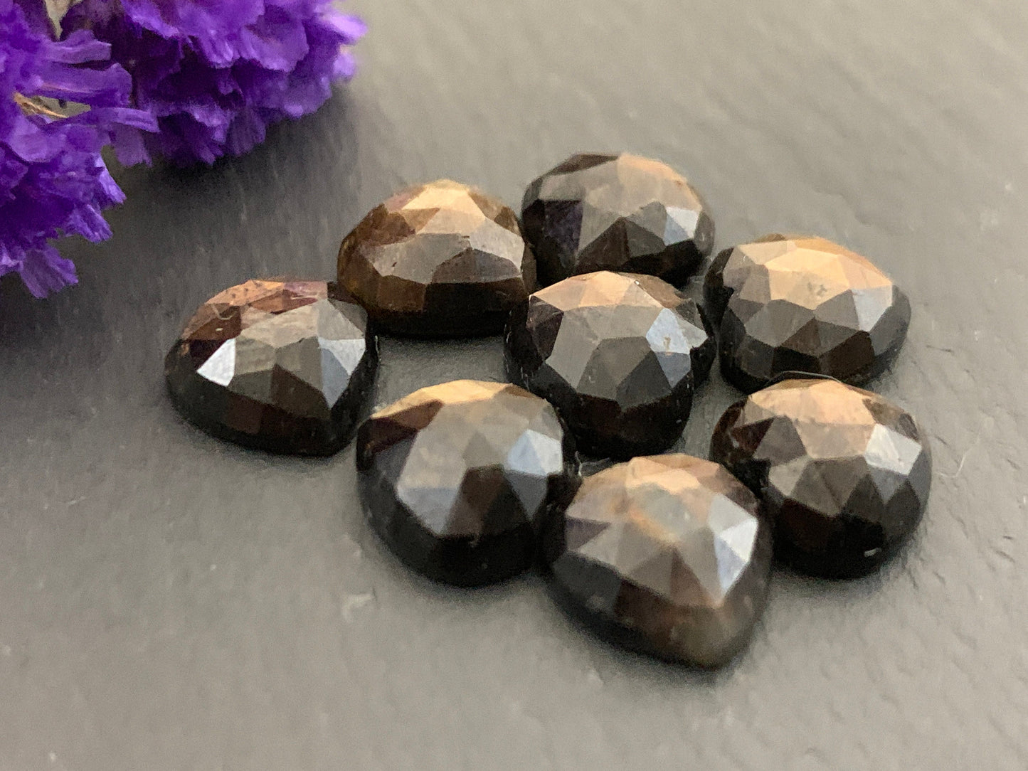 Faceted Star Sapphire heart 10mm Cabochon