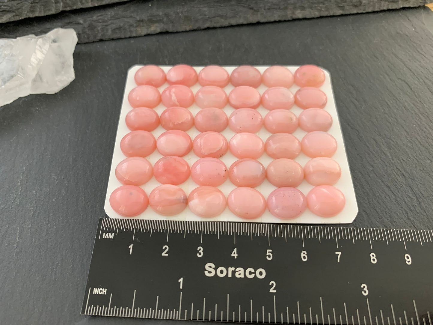 Pink Opal oval 10x12mm cabochon - Calibrated cabochons