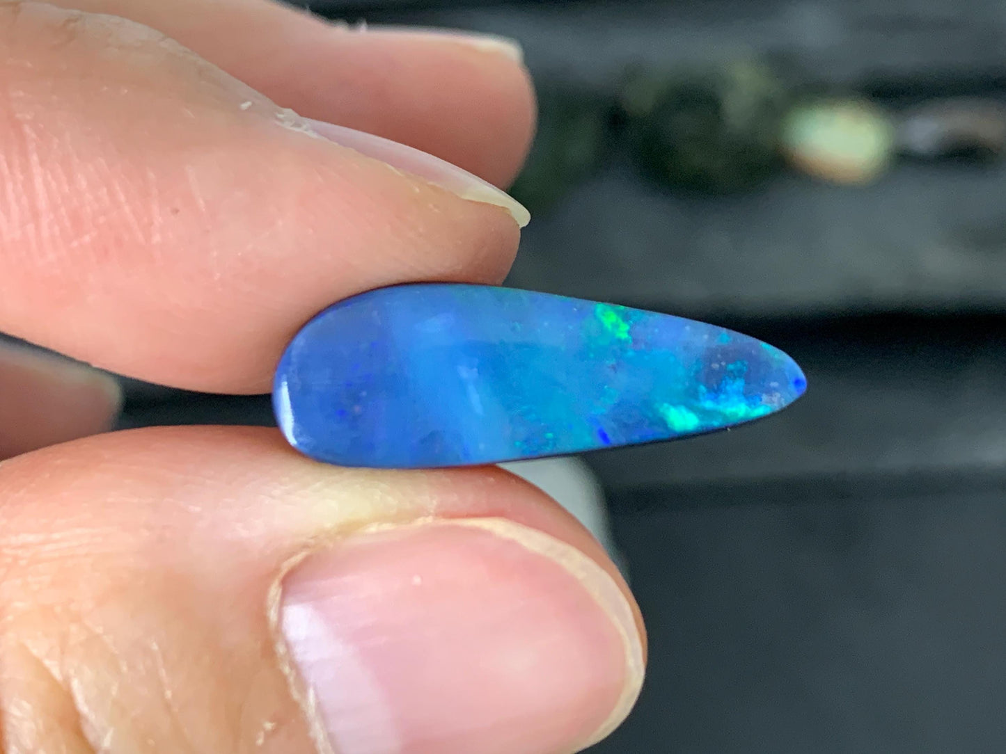 Australian Opal doublet 7x21x4.5mm cabochon