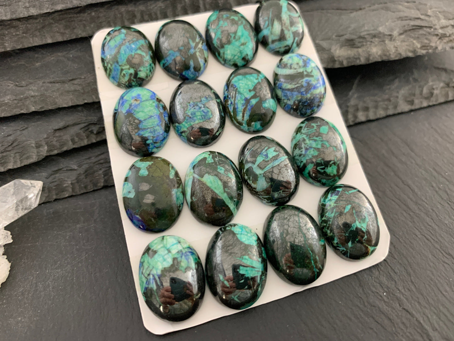 Azurite oval 15x20mm cabochon - Calibrated cabochons