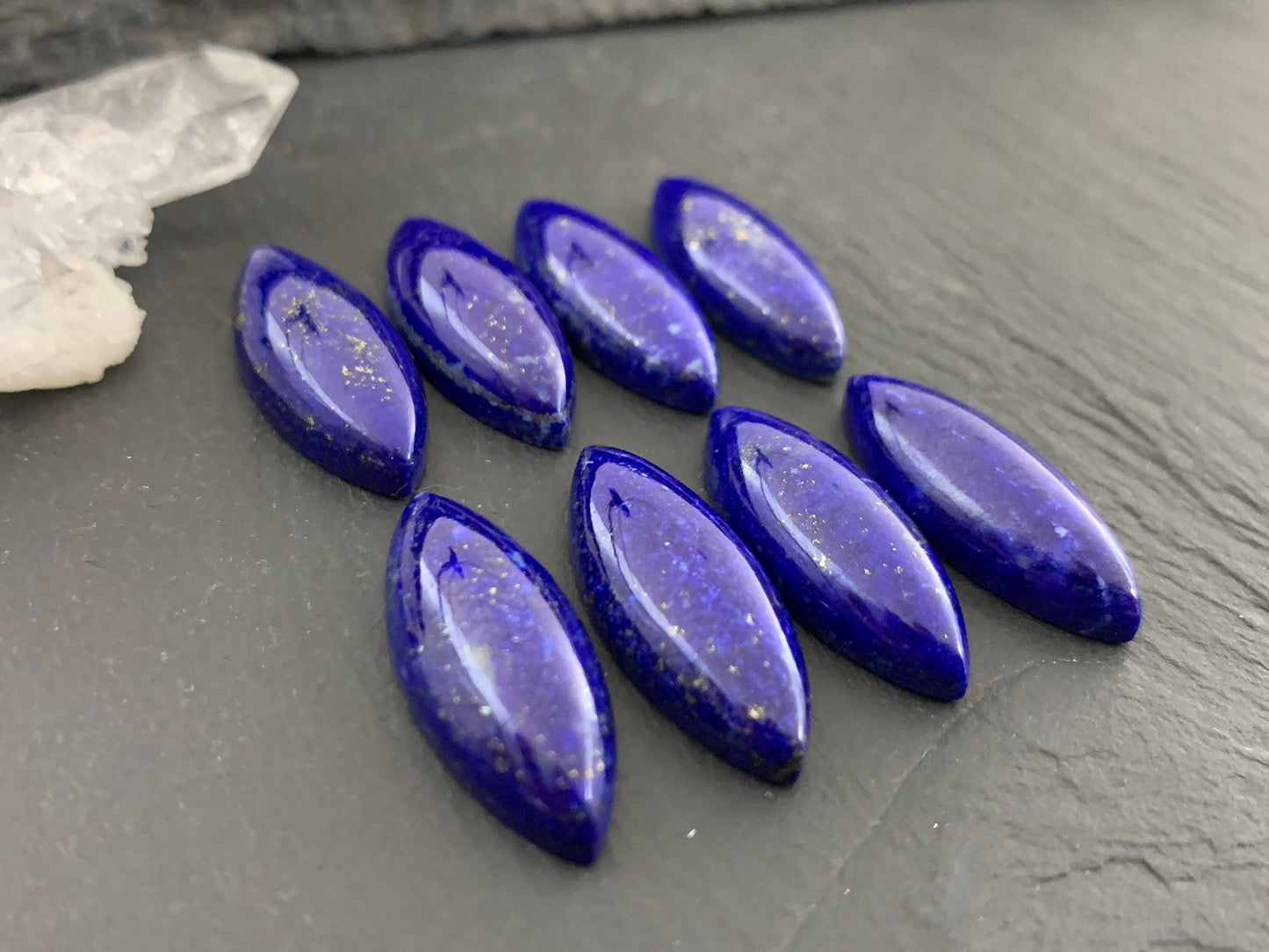 Lapis Lazuli marquise 10x25mm cabochon - Calibrated cabochons