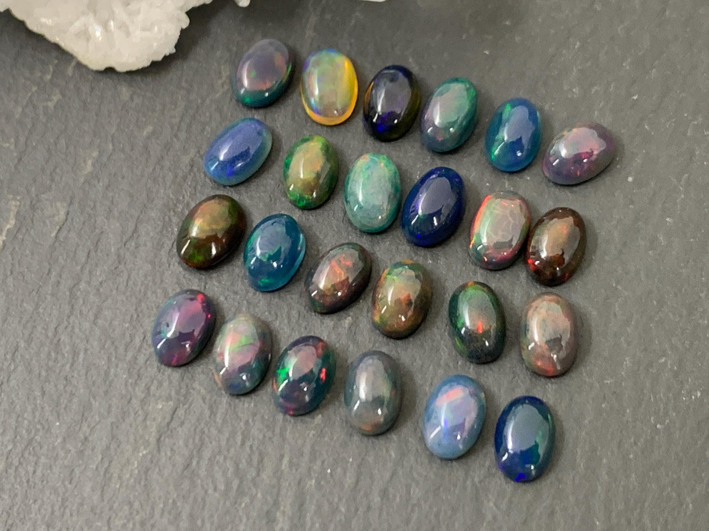 Black Ethiopian Opal 4x6mm cabochon