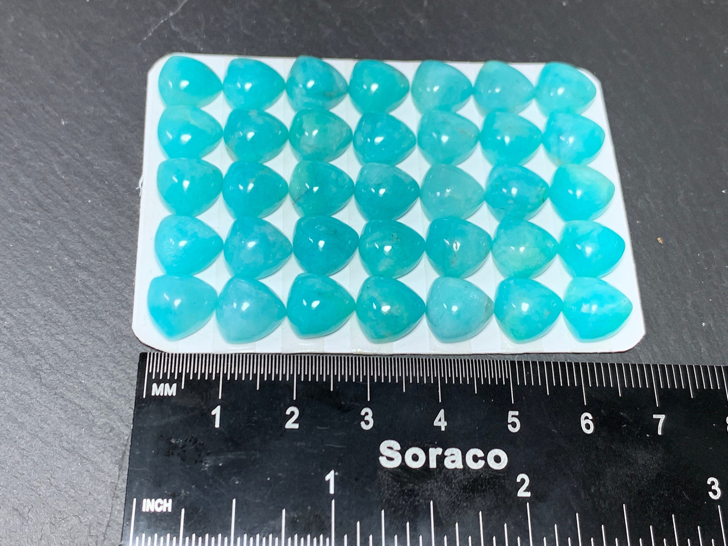 Amazonite trillion cabochon 10x10mm - Calibrated cabochons