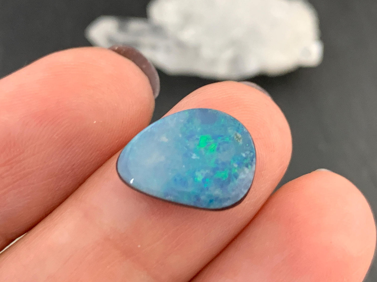 Australian Opal doublet 10x13x4mm cabochon