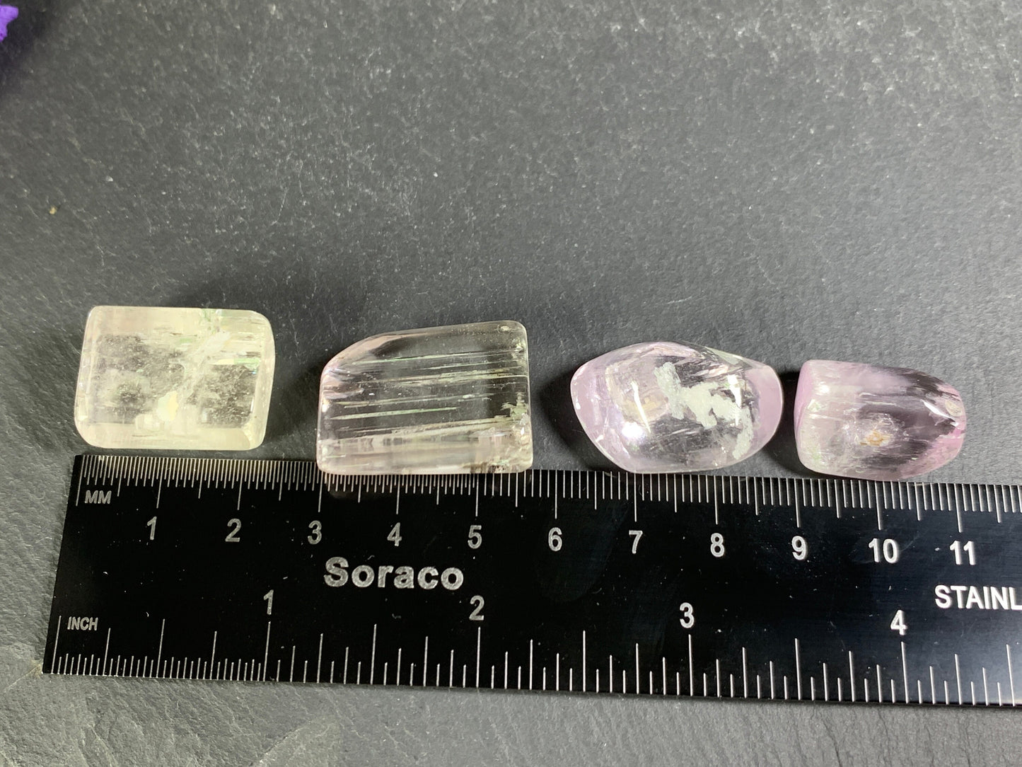 Tumbled Kunzite from Pakistan 20-27mm long- not drilled gemstone