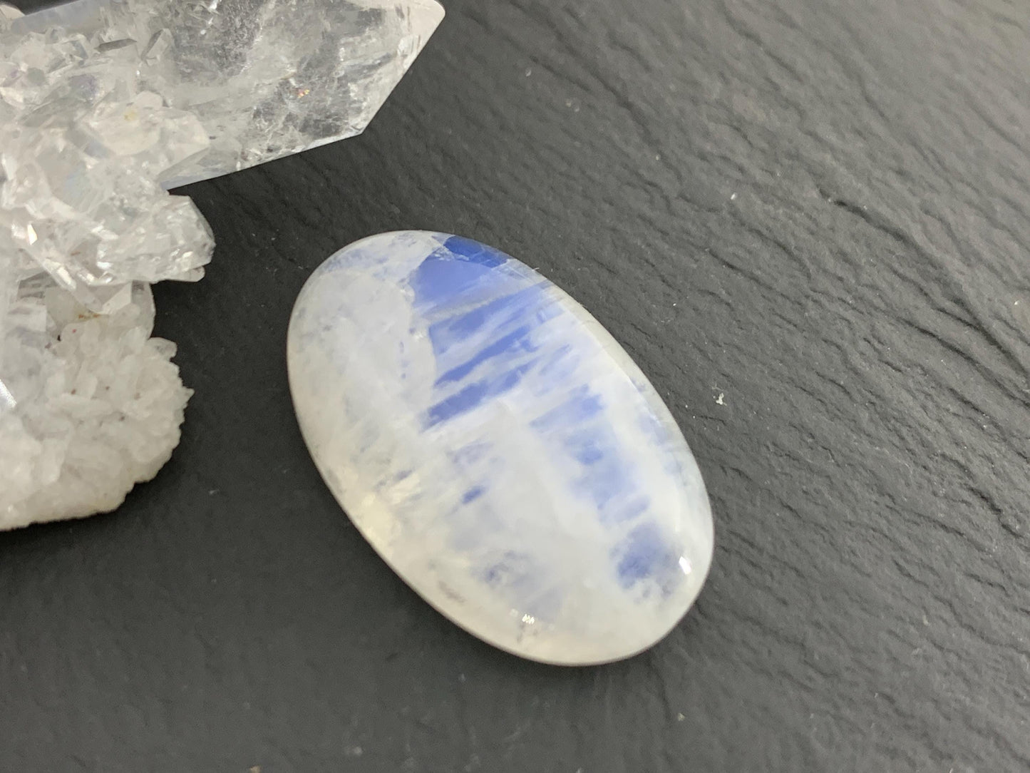 Rainbow Moonstone 24x15x7mm cabochon