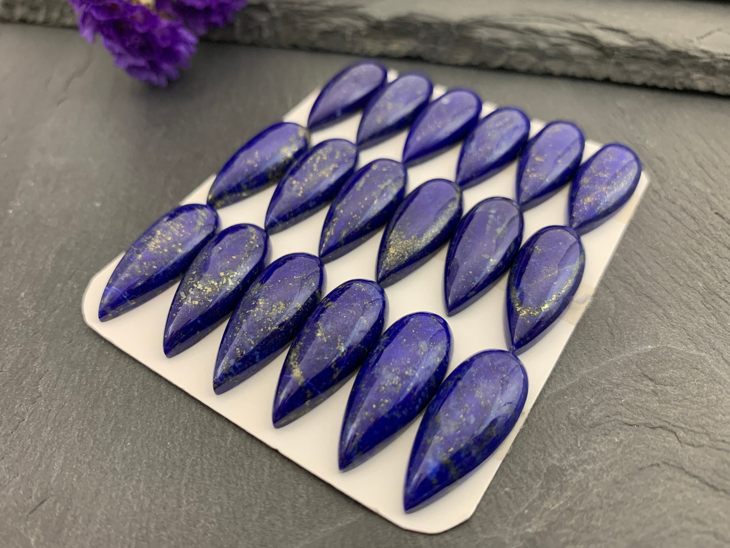 Lapis Lazuli pear 10x25mm cabochon - Calibrated cabochons