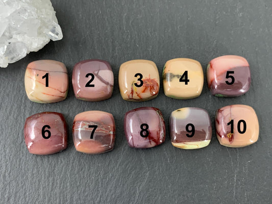 Mookaite Jasper square 12mm cabochon