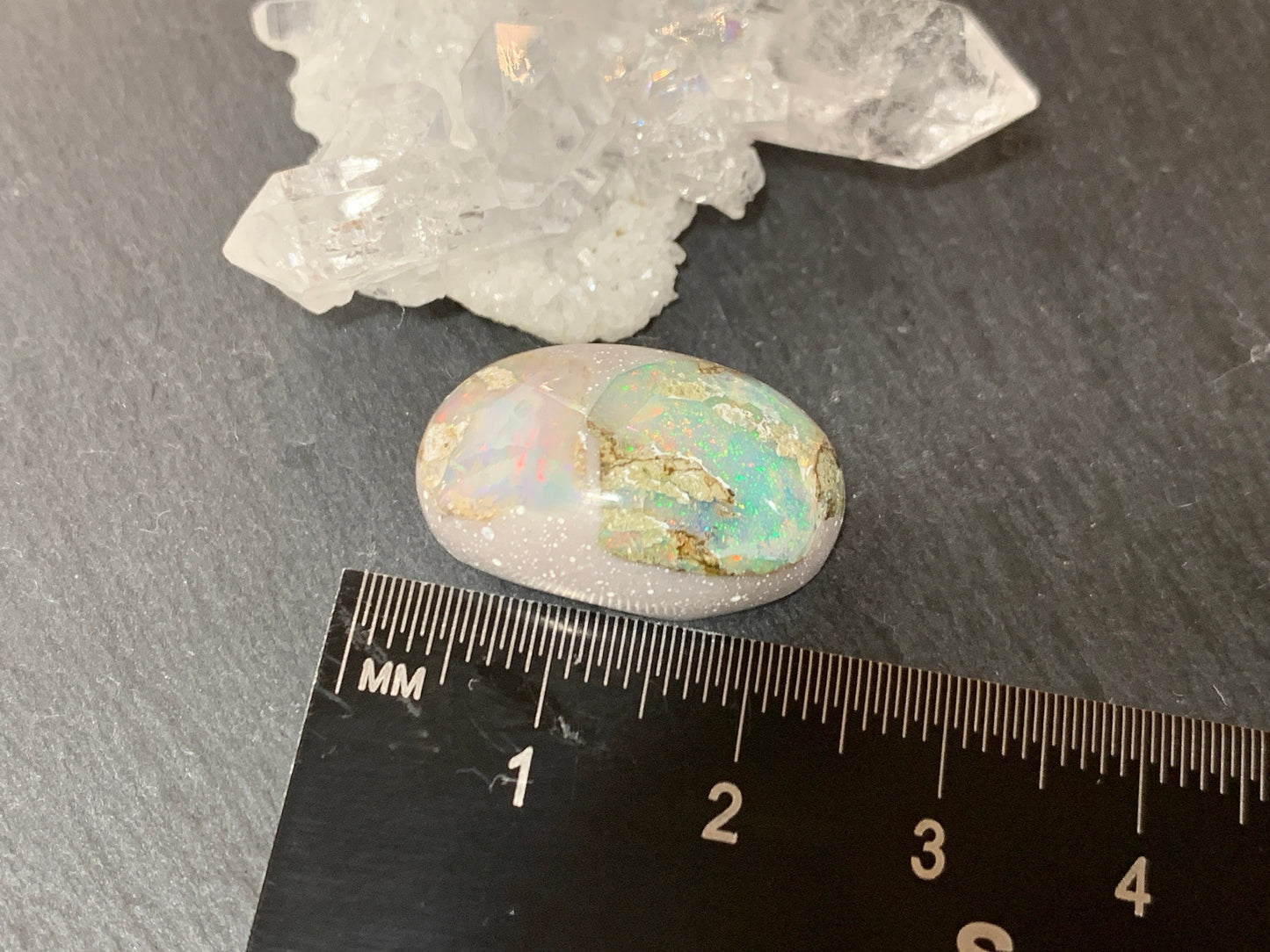 Ethiopian Opal Cabochon – Stabilized Welo Opal with Bright Play of Color - 17x23x8mm
