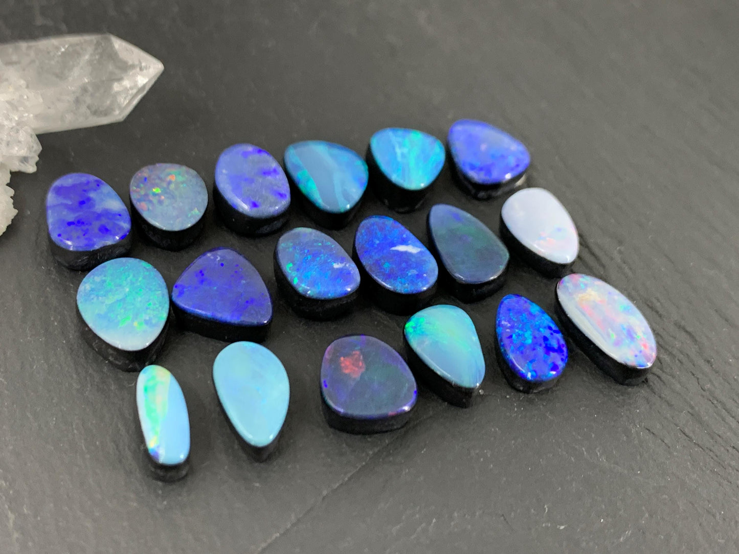 Australian Opal doublet 10-13mm long cabochon