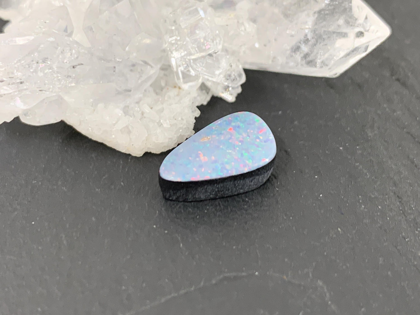 Discounted Australian Opal doublet cabochon 9x12x4mm