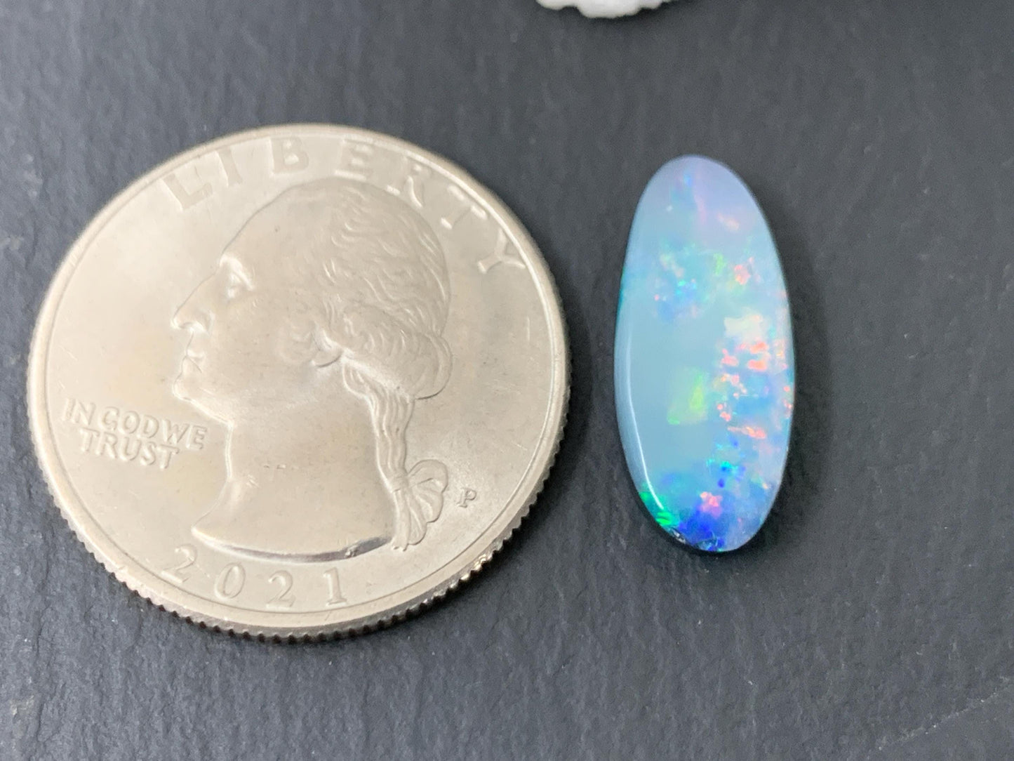 Australian Opal doublet 8x18x4mm cabochon - oval