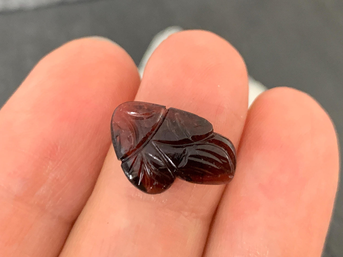 Carved Tourmaline 10x15x3mm cabochon