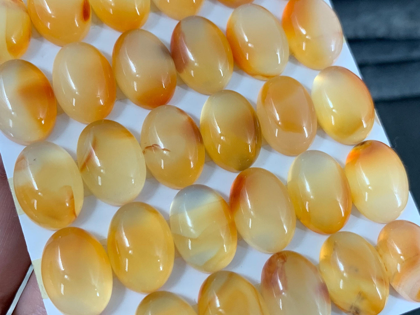 Carnelian Cabochon – Natural Orange Oval Gemstone 10x14mm Calibrated Stone