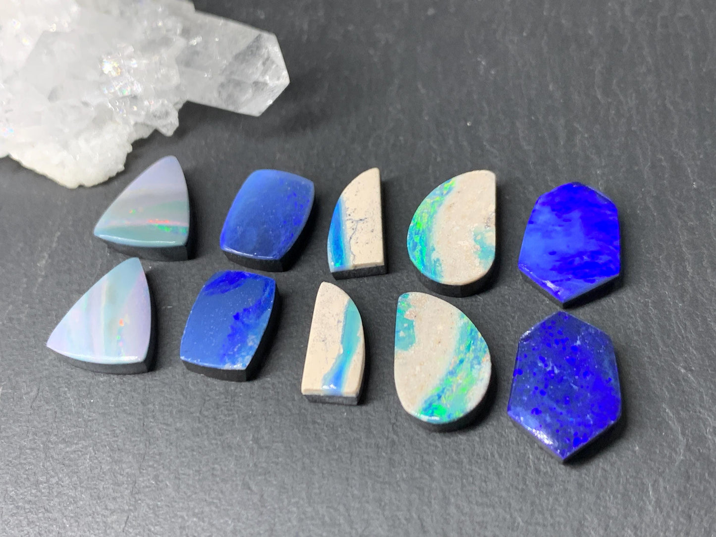 Australian Opal doublet 10-15mm long cabochon