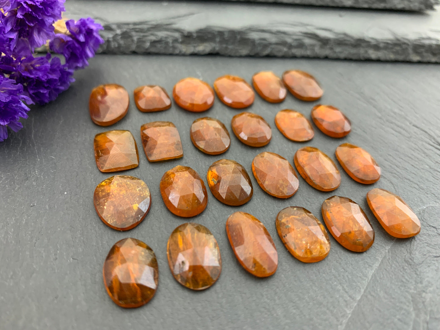Orange Kyanite Faceted Oval & Rectangle Cabochon - Natural Gemstone Jewelry