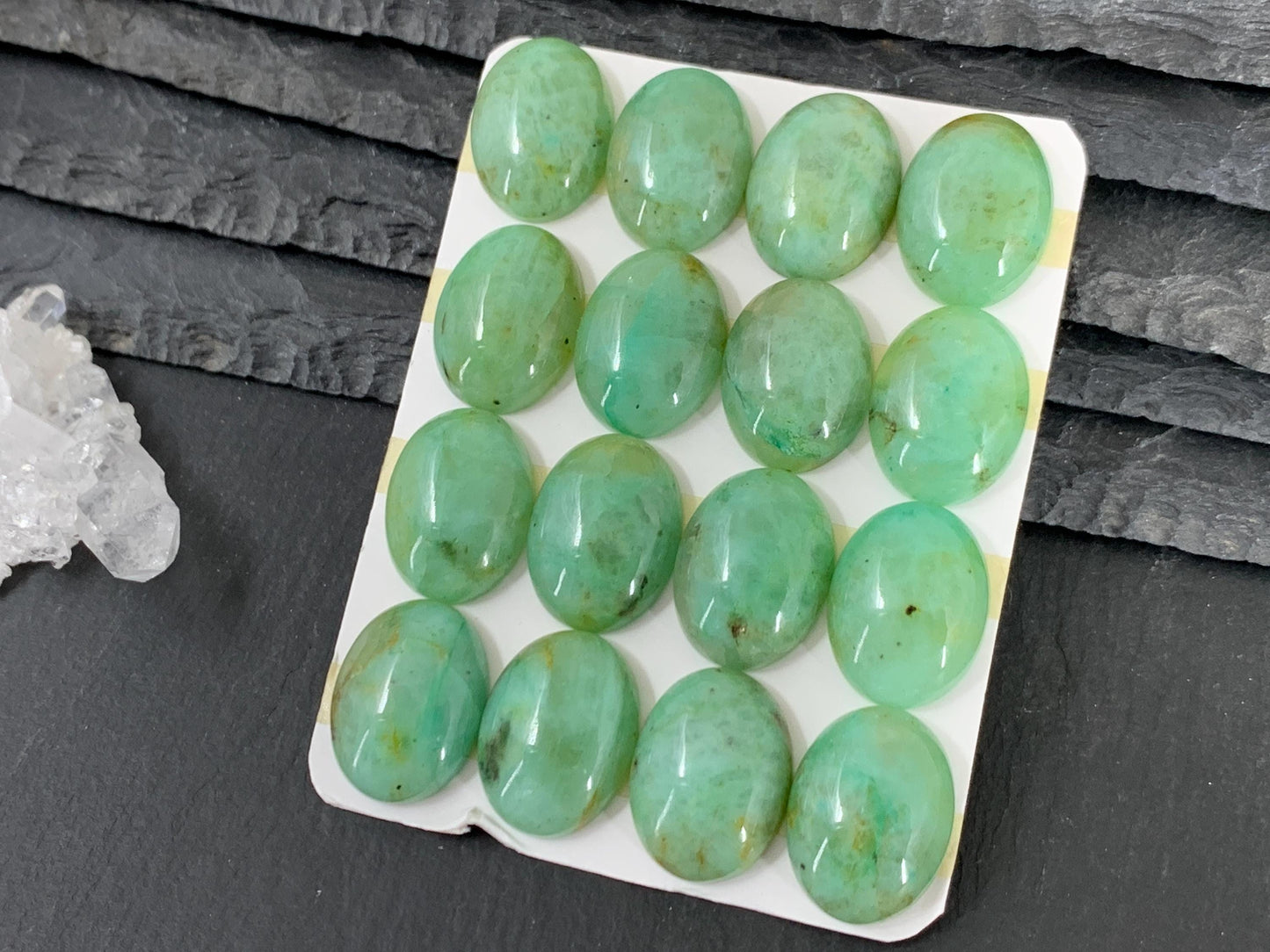 Chrysocolla Quartz oval 15x20mm cabochon - Calibrated cabochons