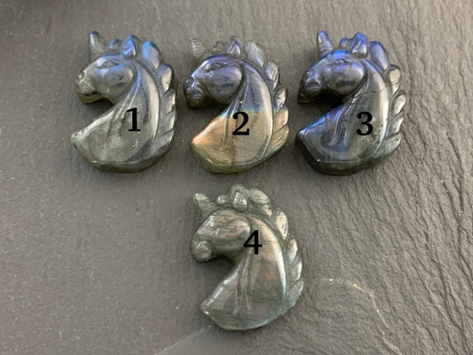 Labradorite unicorn 18x25mm cabochon carving