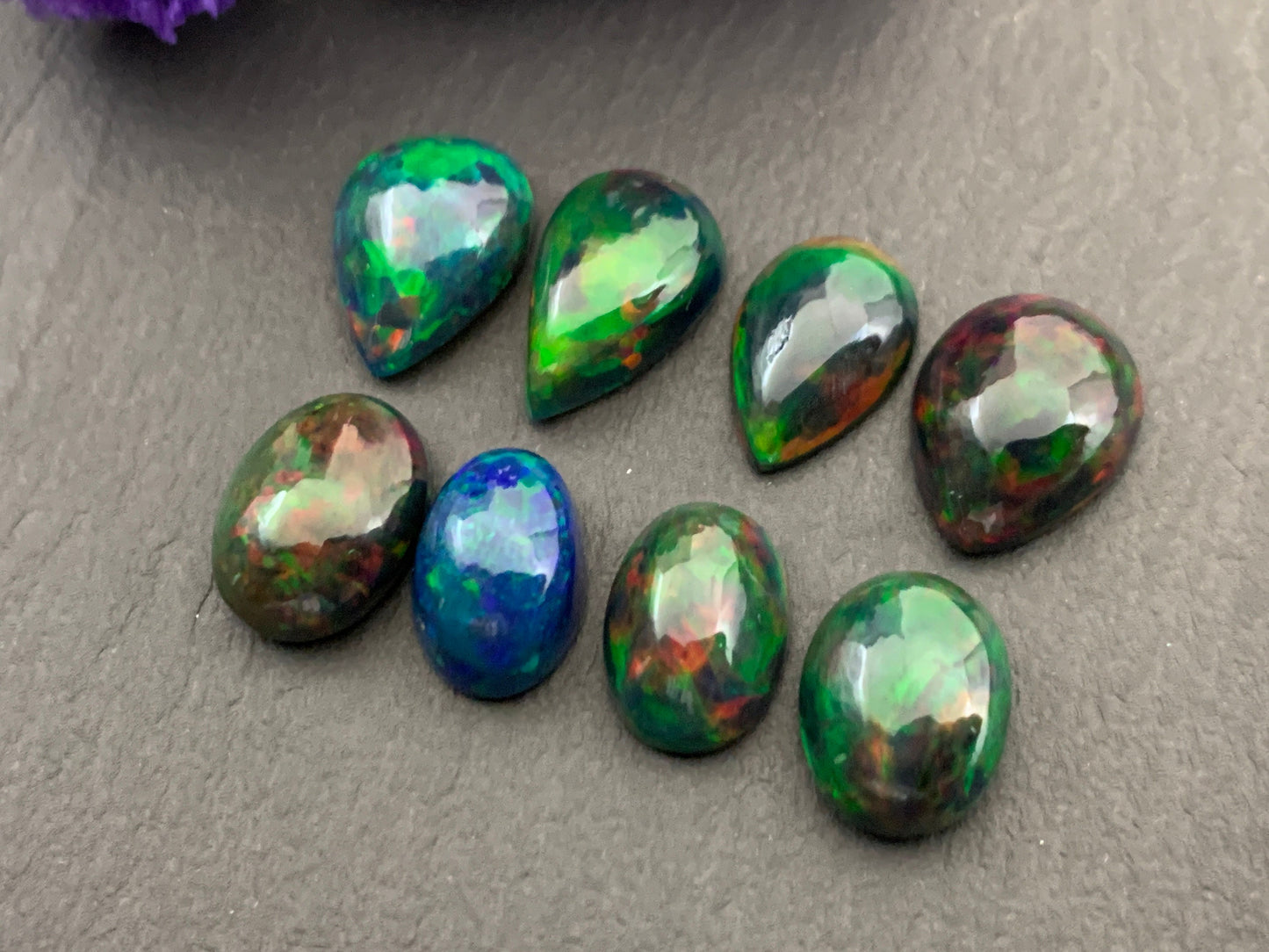 Black Ethiopian Opal 11-13mm cabochon