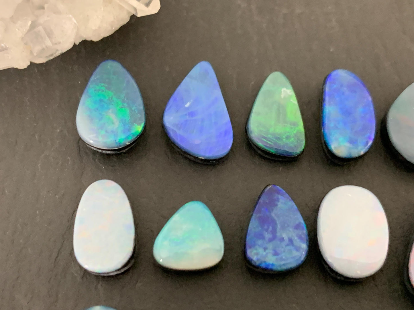 Australian Opal doublet 10-13mm long cabochon