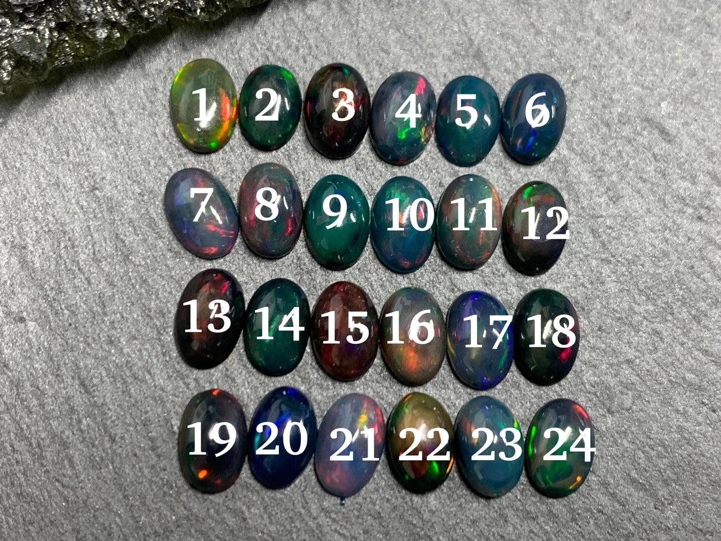 Black Ethiopian Opal 4x6mm cabochon