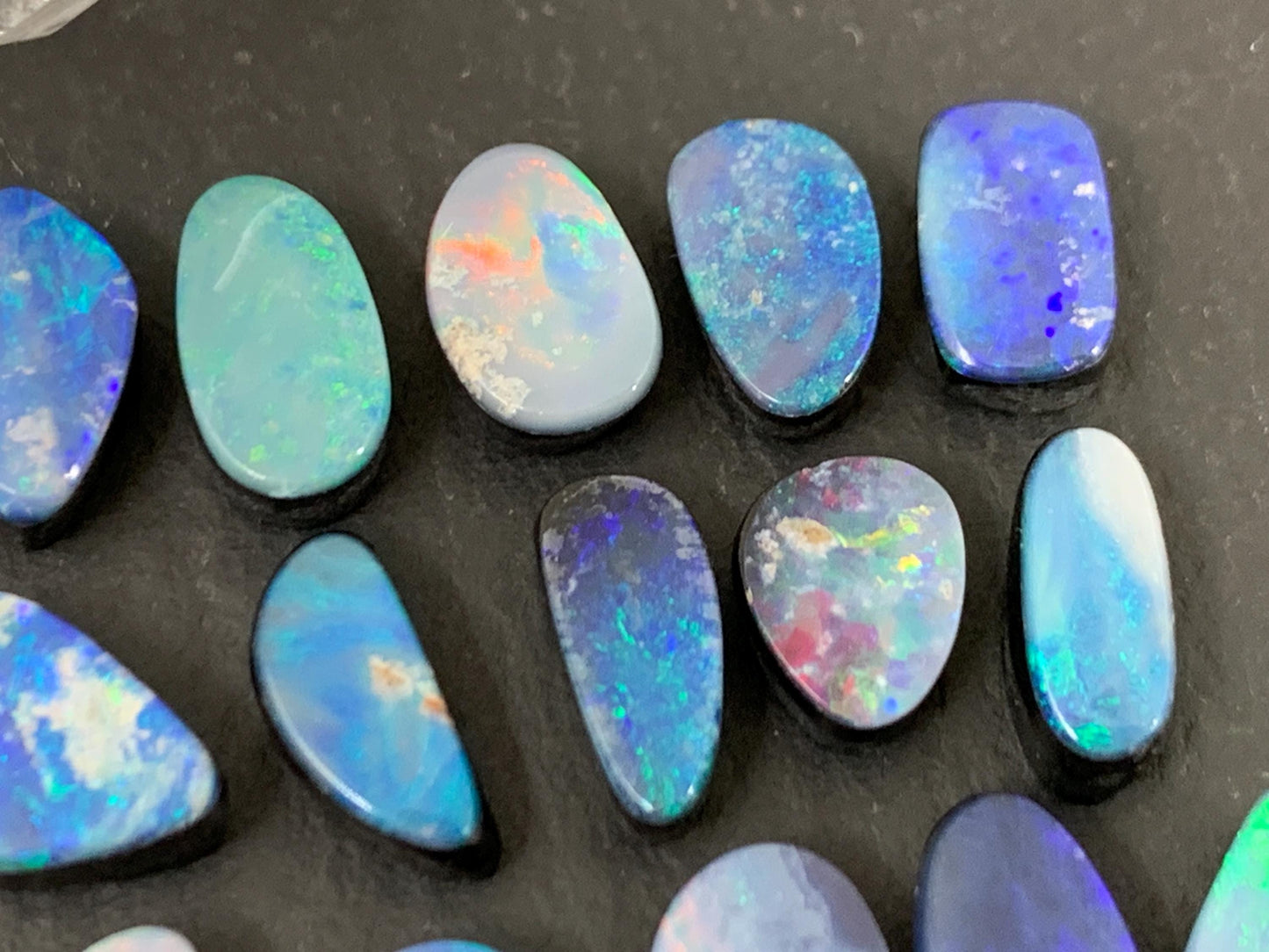 Australian Opal doublet 7-10mm long cabochon