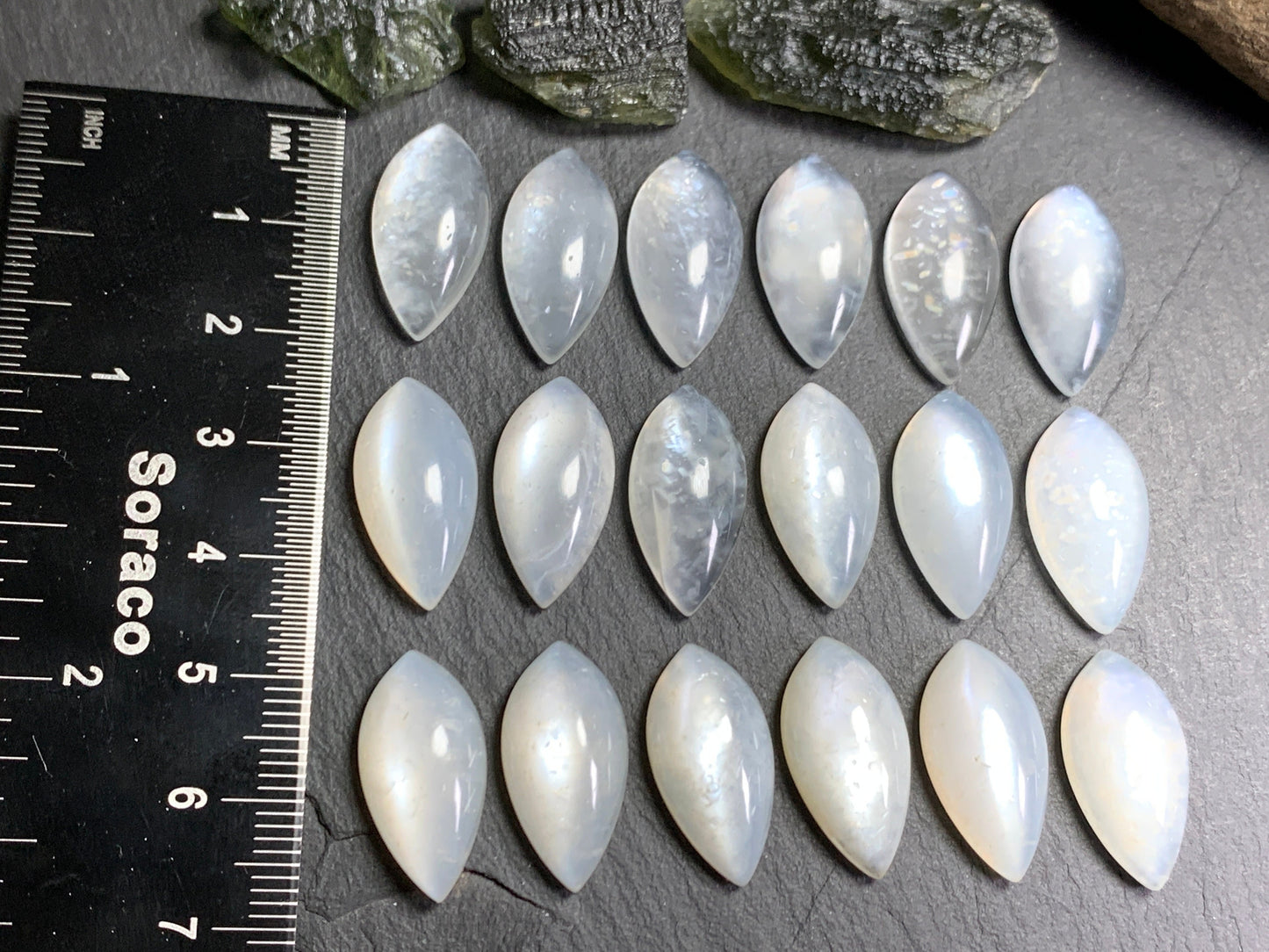 White MoonStone Miss Asia 10x20mm cabochon