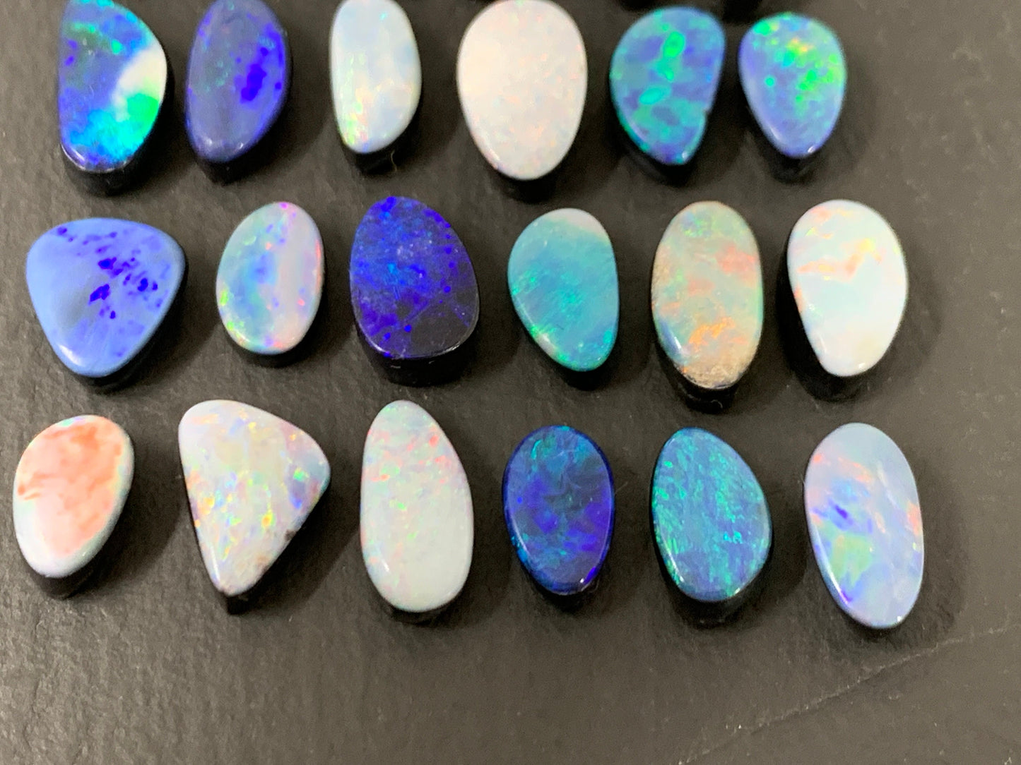 Australian Opal doublet 13-16mm long cabochon