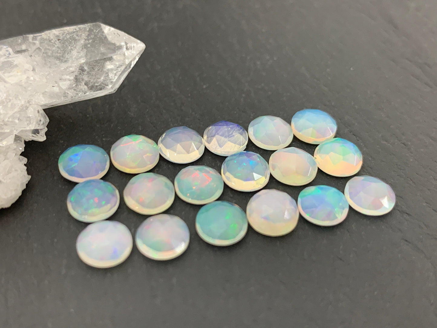 Faceted Ethiopian Opal round 6mm cabochon