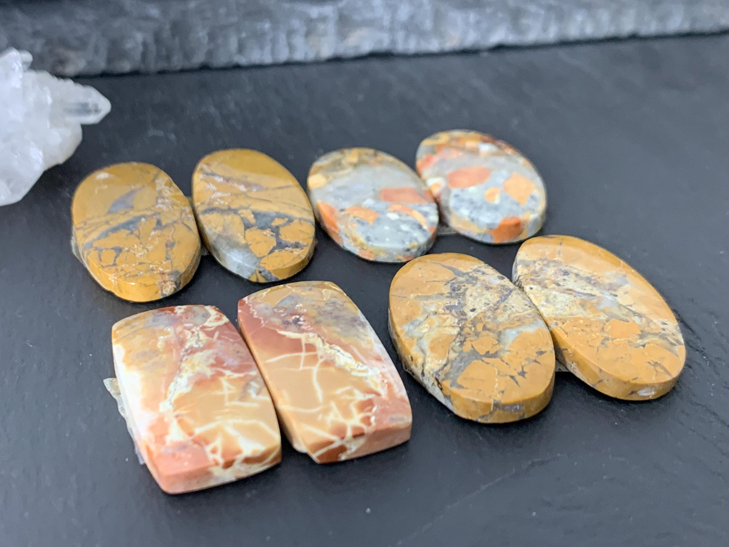 Maligano Jasper cabochon pair