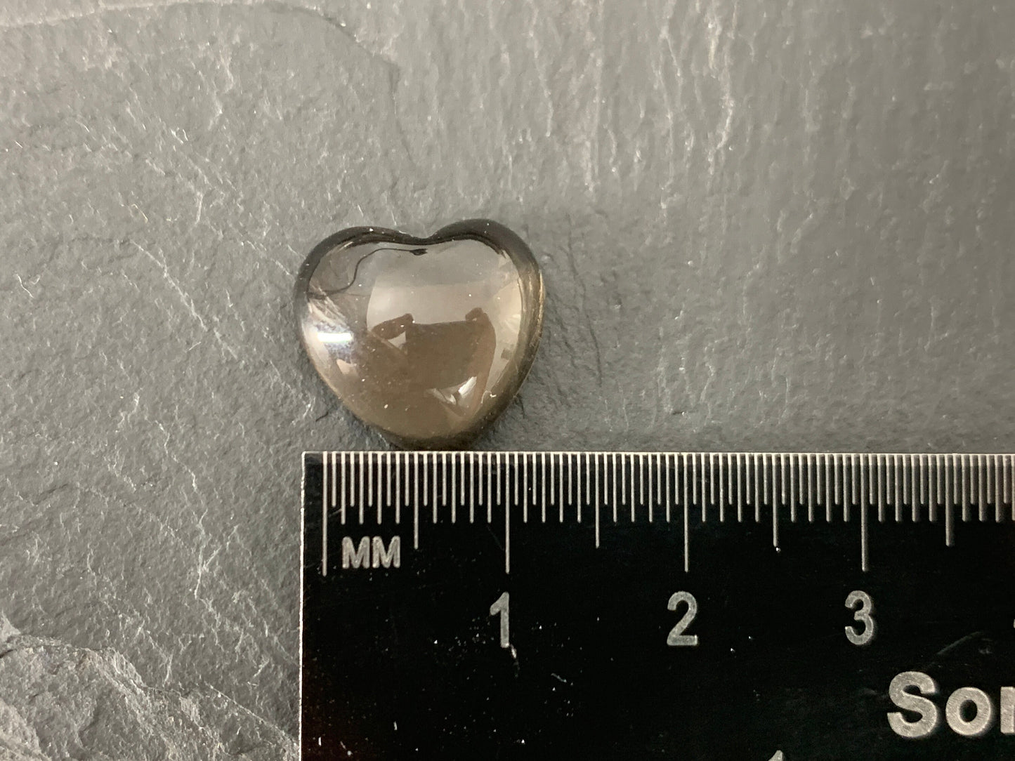 Smokey Quartz heart 15x15mm Cabochon - Calibrated cabochons