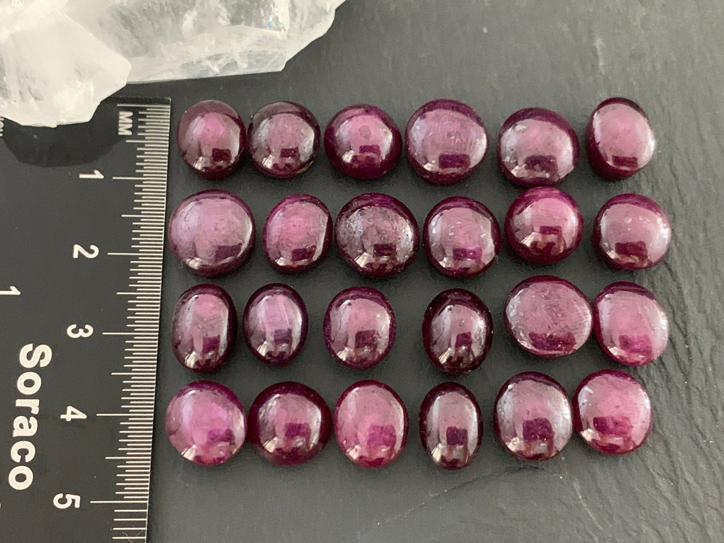 Ruby 10mm long cabochon
