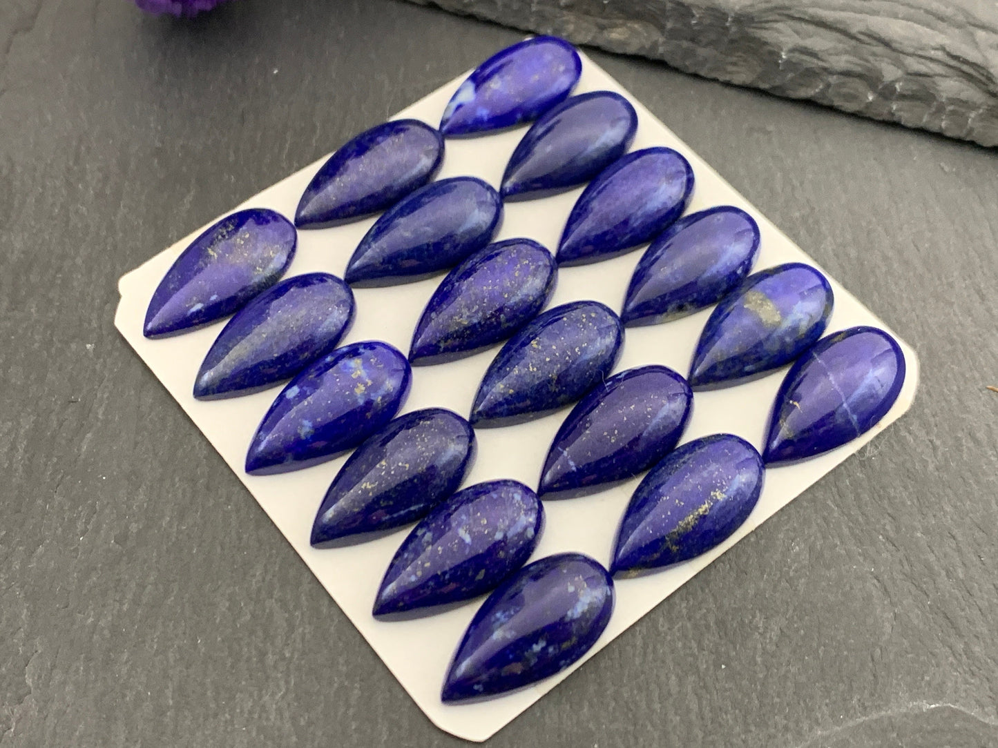 Lapis Lazuli pear 10x20mm cabochon - Calibrated cabochons