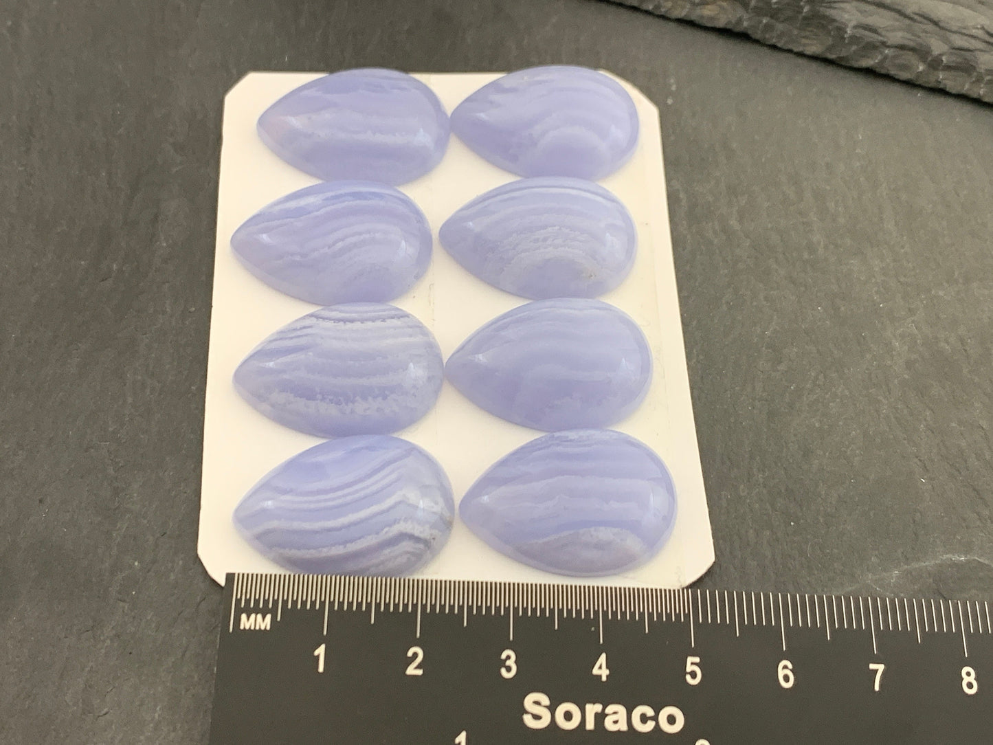 Blue Lace Agate pear 18x25mm cabochon - Calibrated cabochons