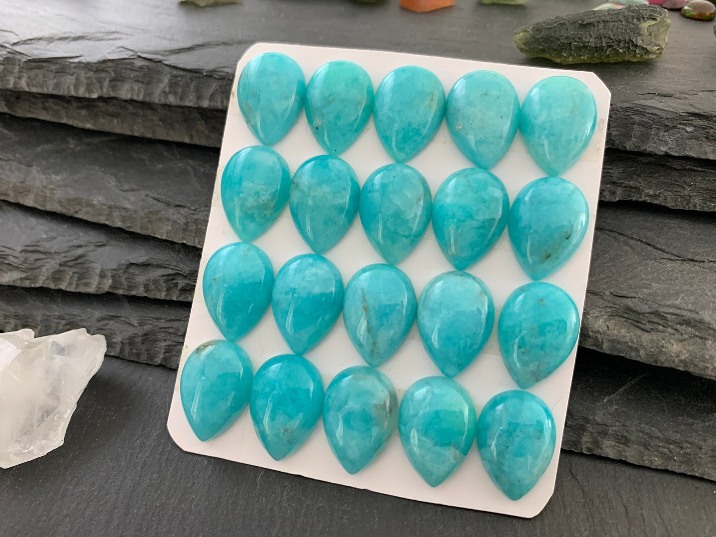 Amazonite Pear 13x18mm Cabochon - Calibrated cabochons
